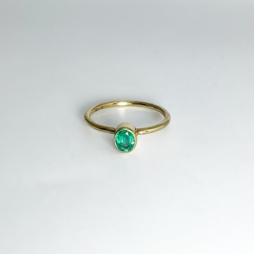 Gold Plated Emerald Ring