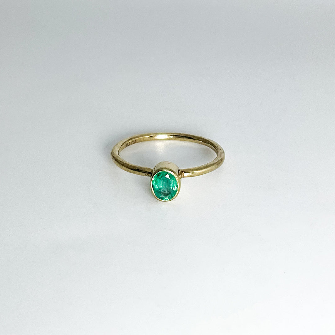 Gold Plated Emerald Ring - Rocks and Gems Canada