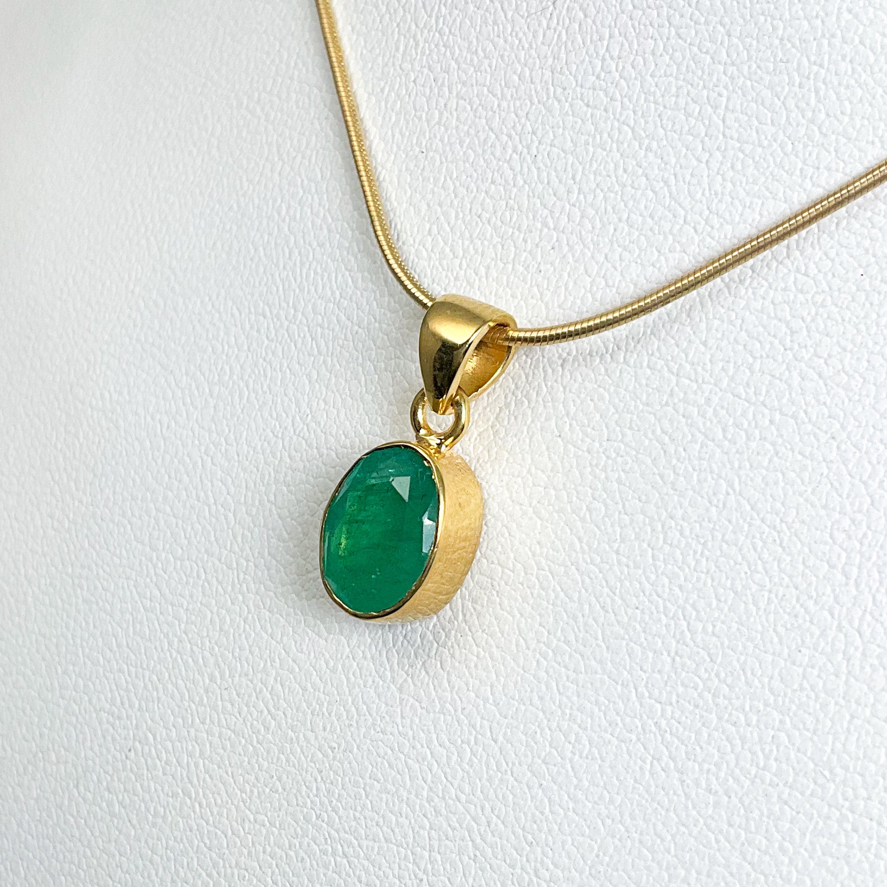 Gold Plated Emerald Pendant - Rocks and Gems Canada