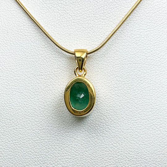 Gold Plated Emerald Pendant - Rocks and Gems Canada