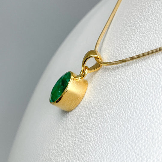 Gold Plated Emerald Pendant - Rocks and Gems Canada