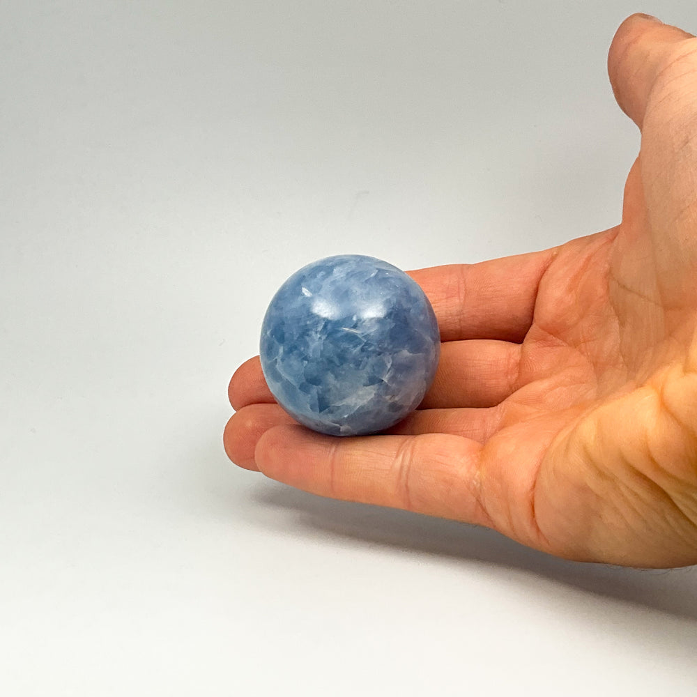 Blue Calcite Sphere - Rocks and Gems Canada