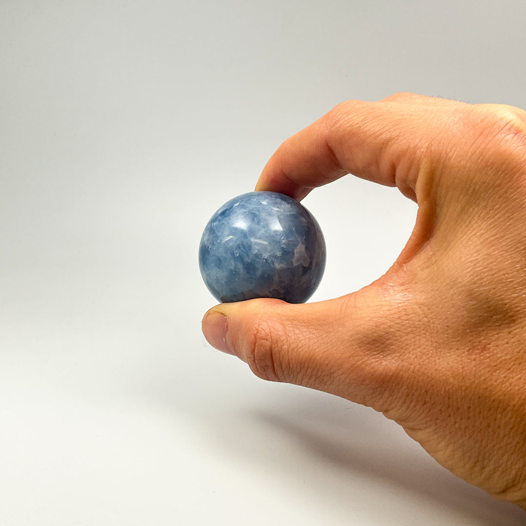 Blue Calcite Sphere - Rocks and Gems Canada