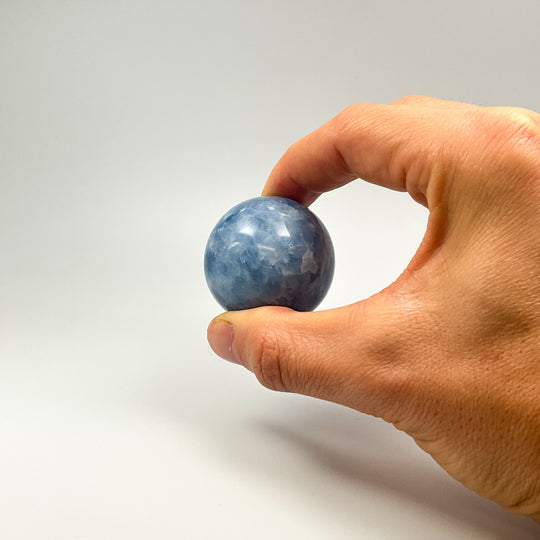 Blue Calcite Sphere - Rocks and Gems Canada