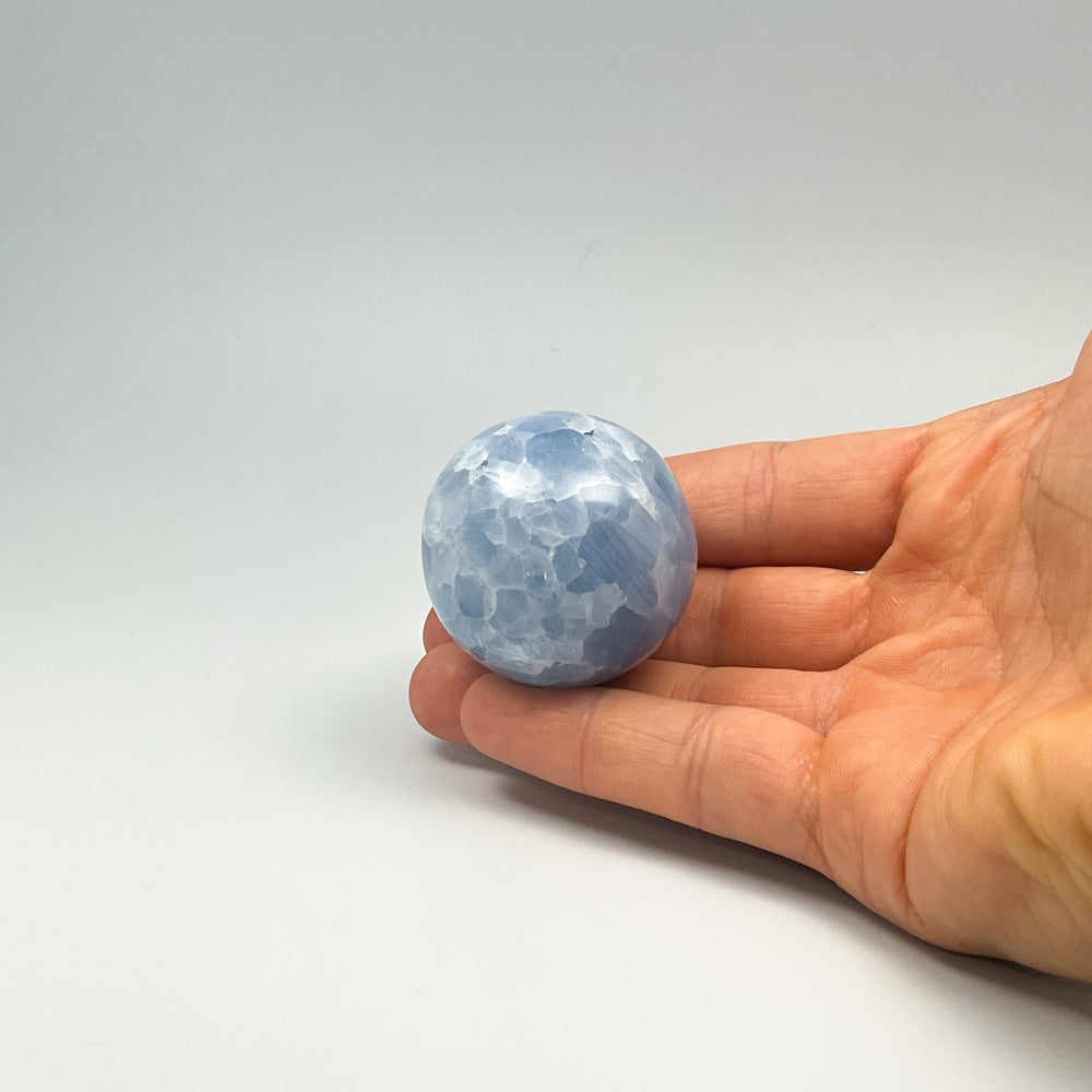 Blue Calcite Sphere - Rocks and Gems Canada