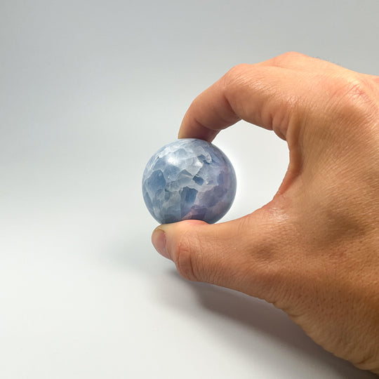 Blue Calcite Sphere - Rocks and Gems Canada