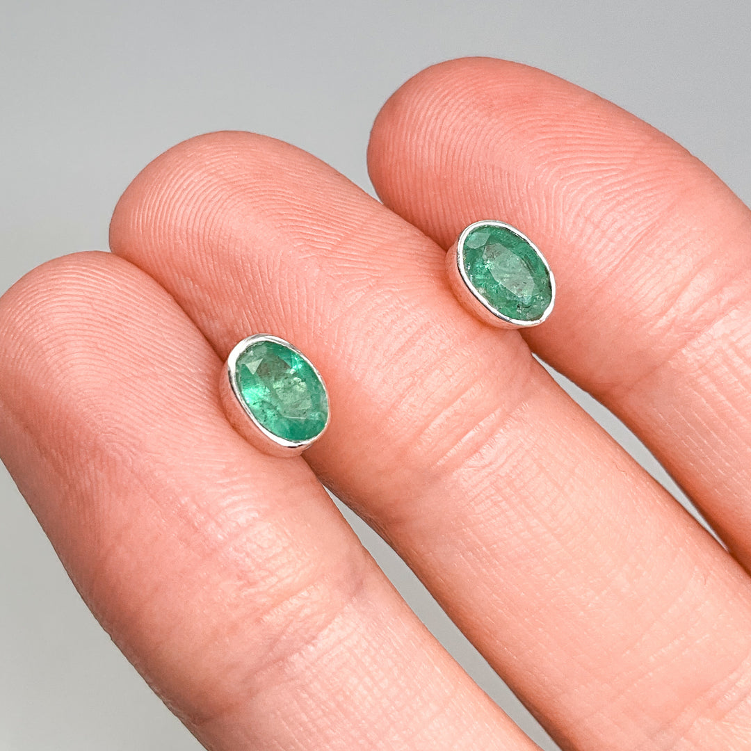 Emerald Stud Earrings - Rocks and Gems Canada