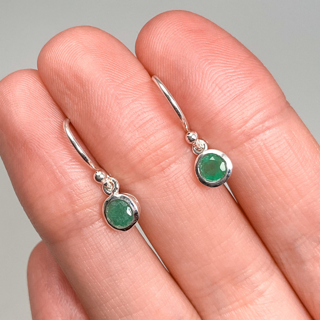 Emerald Dangle Earrings - Rocks and Gems Canada