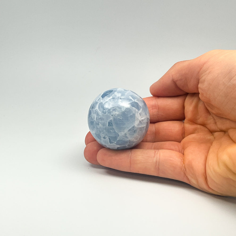 Blue Calcite Sphere - Rocks and Gems Canada