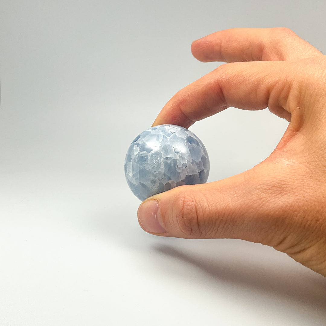 Blue Calcite Sphere - Rocks and Gems Canada
