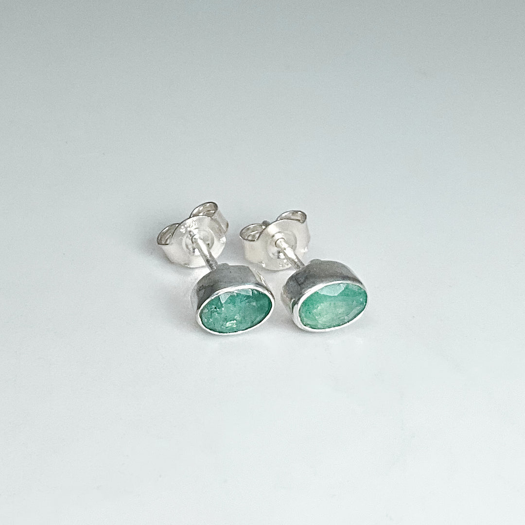 Emerald Stud Earrings - Rocks and Gems Canada