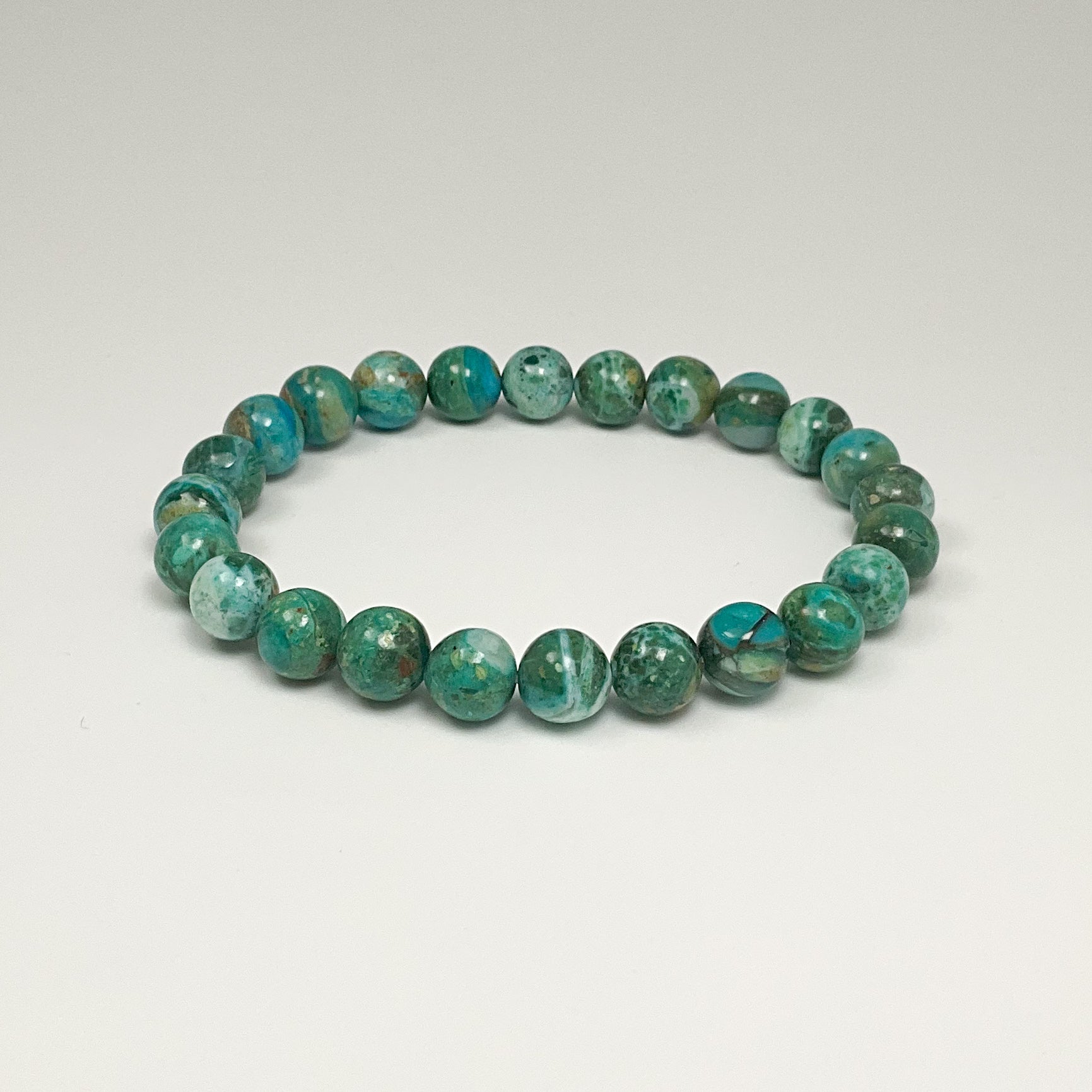 Blue Peruvian Opal Beaded Bracelet - 7mm - High Quality - Rocks and Gems Canada