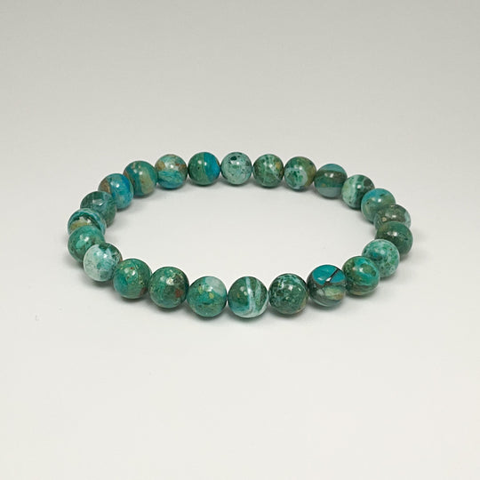 Blue Peruvian Opal Beaded Bracelet - 7mm - High Quality - Rocks and Gems Canada