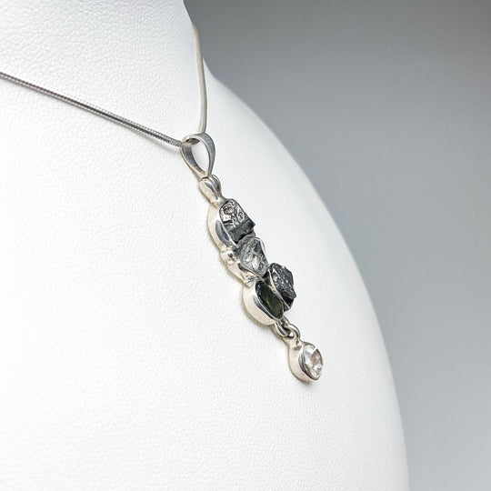 Campo Del Cielo Meteorite, Herkimer Diamond and Moldavite Pendant - Rocks and Gems Canada