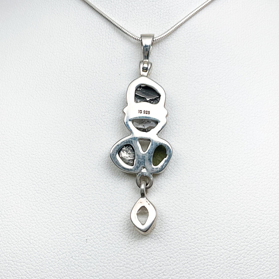 Campo Del Cielo Meteorite, Herkimer Diamond and Moldavite Pendant - Rocks and Gems Canada