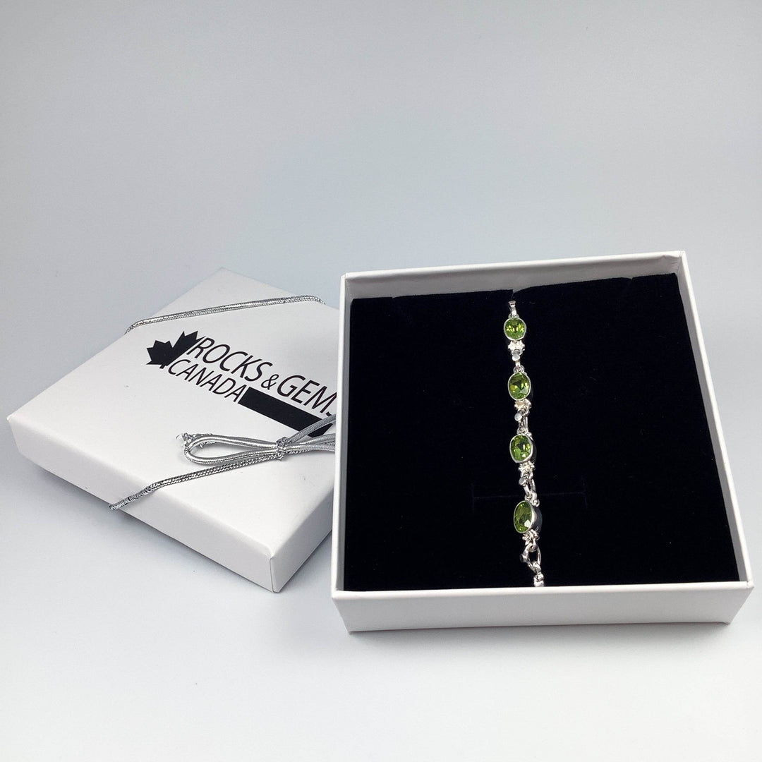 Peridot Sterling Silver Bracelet - Rocks and Gems Canada