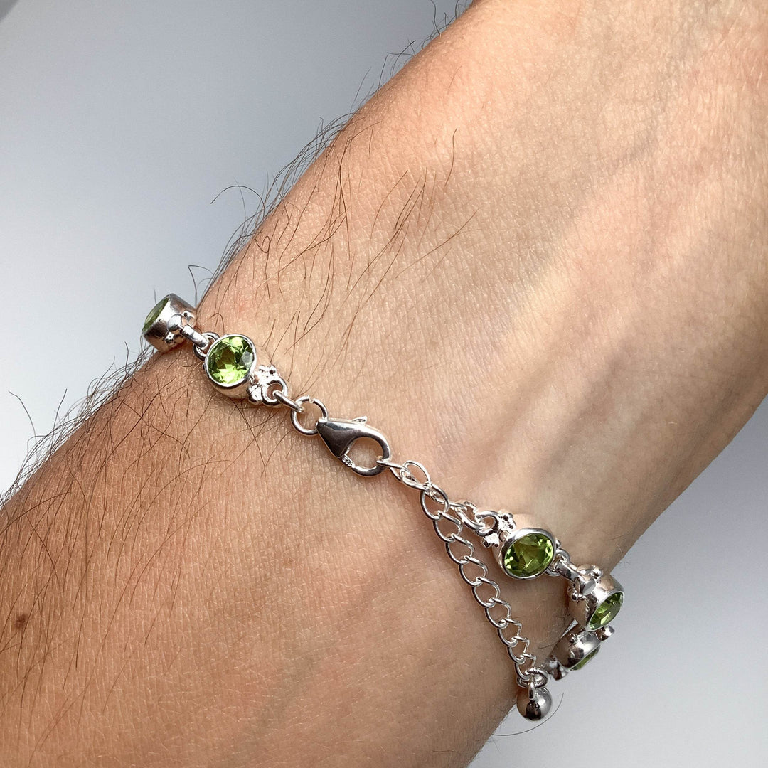 Peridot Sterling Silver Bracelet - Rocks and Gems Canada