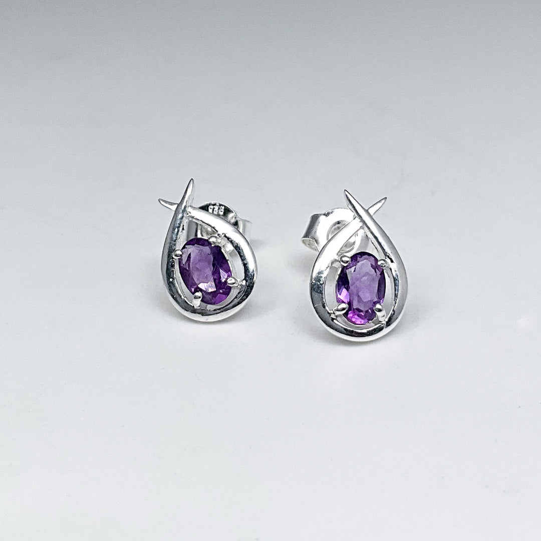 Amethyst Stud Earrings