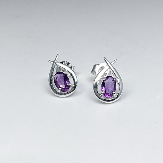 Amethyst Stud Earrings
