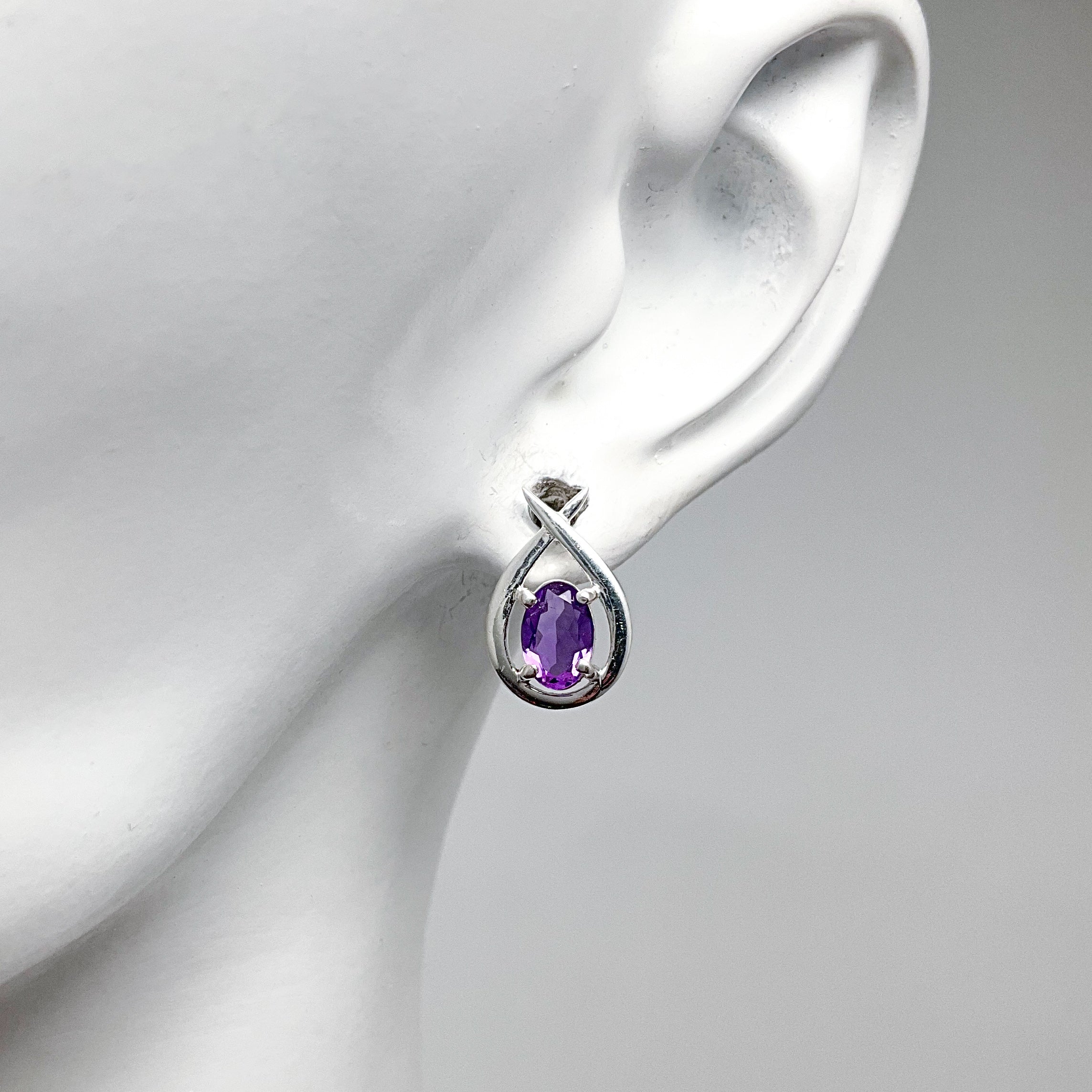 Amethyst Stud Earrings - Rocks and Gems Canada