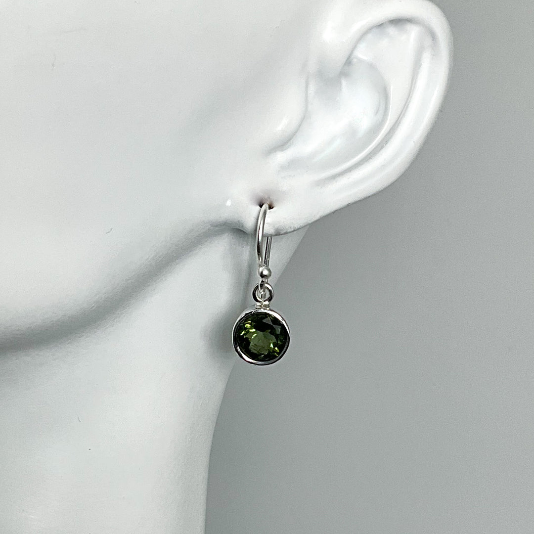 Moldavite Dangle Earrings - Rocks and Gems Canada