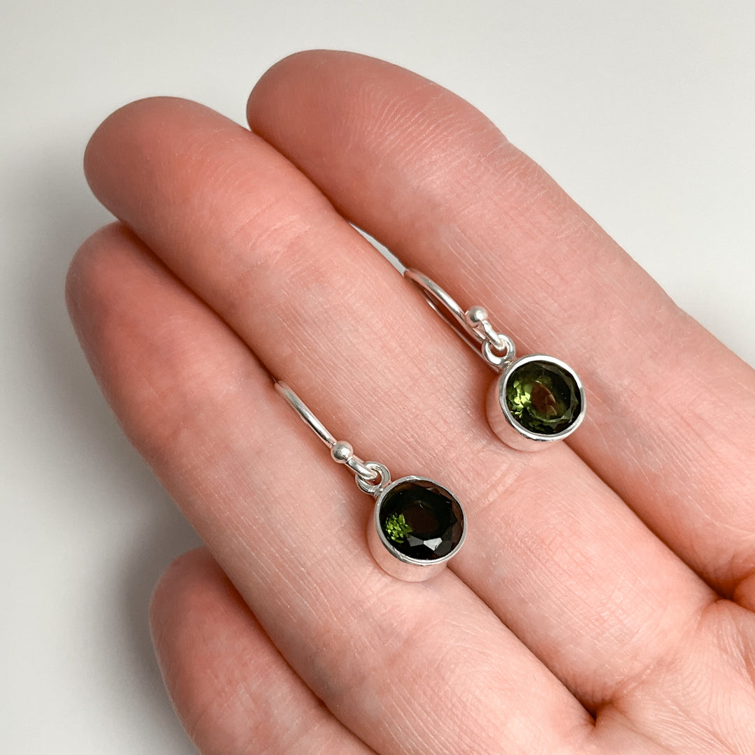 Moldavite Dangle Earrings - Rocks and Gems Canada
