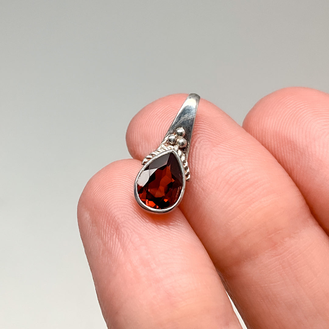 Garnet Pendant and Earrings Set