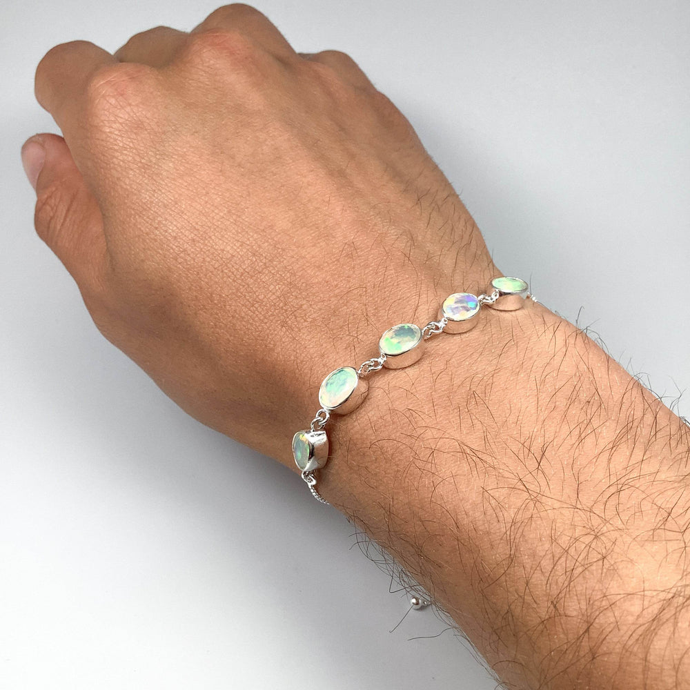 Ethiopian Fire Opal Sterling Silver Bracelet - Rocks and Gems Canada