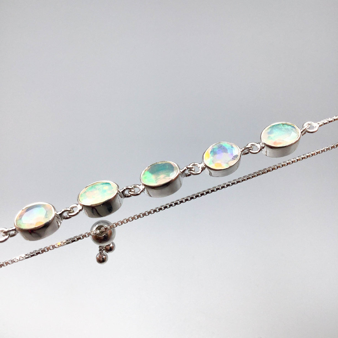 Ethiopian Fire Opal Sterling Silver Bracelet - Rocks and Gems Canada
