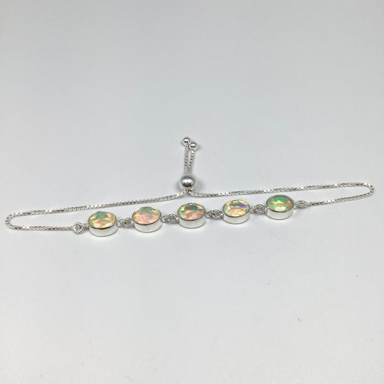 Ethiopian Fire Opal Sterling Silver Bracelet - Rocks and Gems Canada