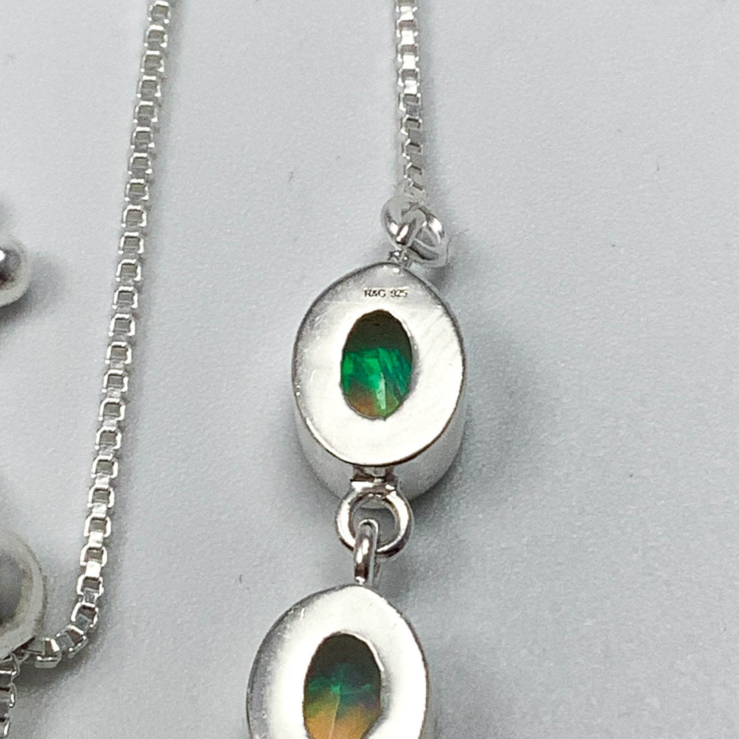 Ethiopian Fire Opal Sterling Silver Bracelet - Rocks and Gems Canada