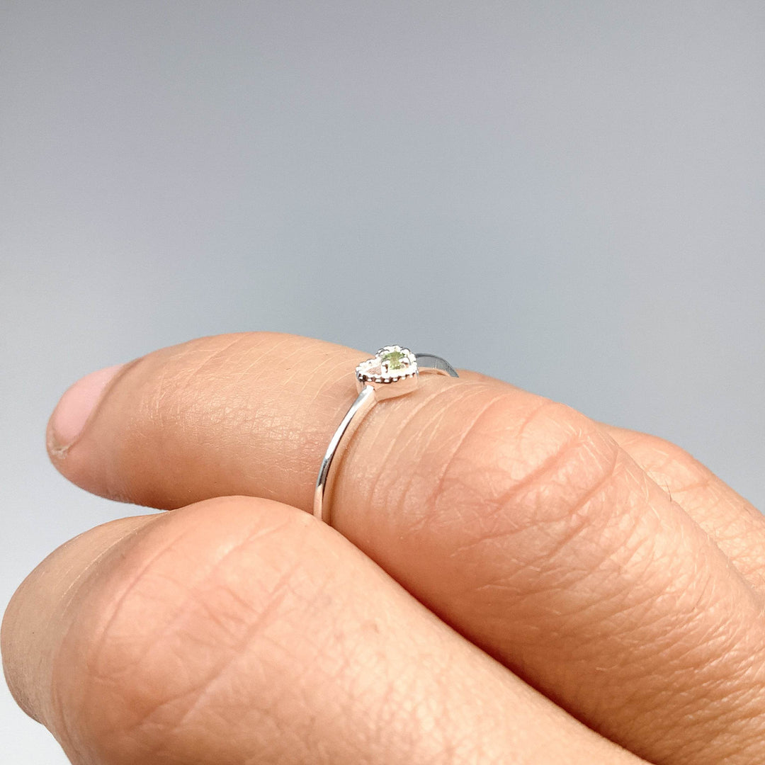 Peridot Heart Ring - Rocks and Gems Canada