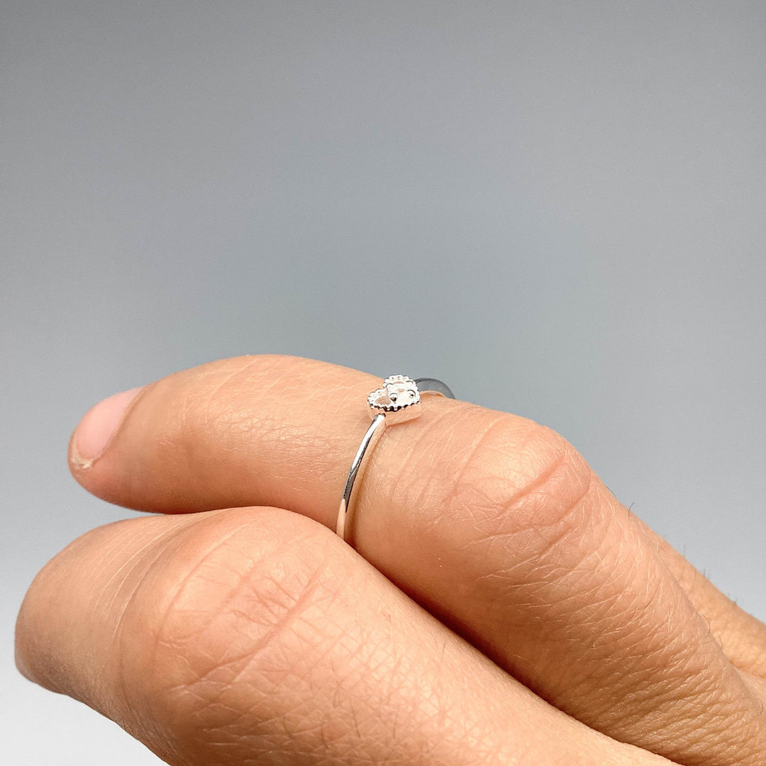 Rainbow Moonstone Heart Ring - Rocks and Gems Canada