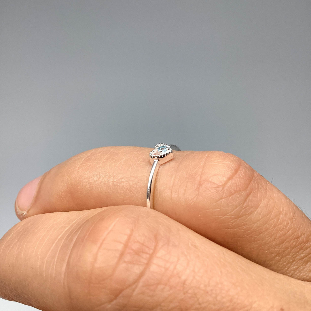 Blue Topaz Heart Ring - Rocks and Gems Canada