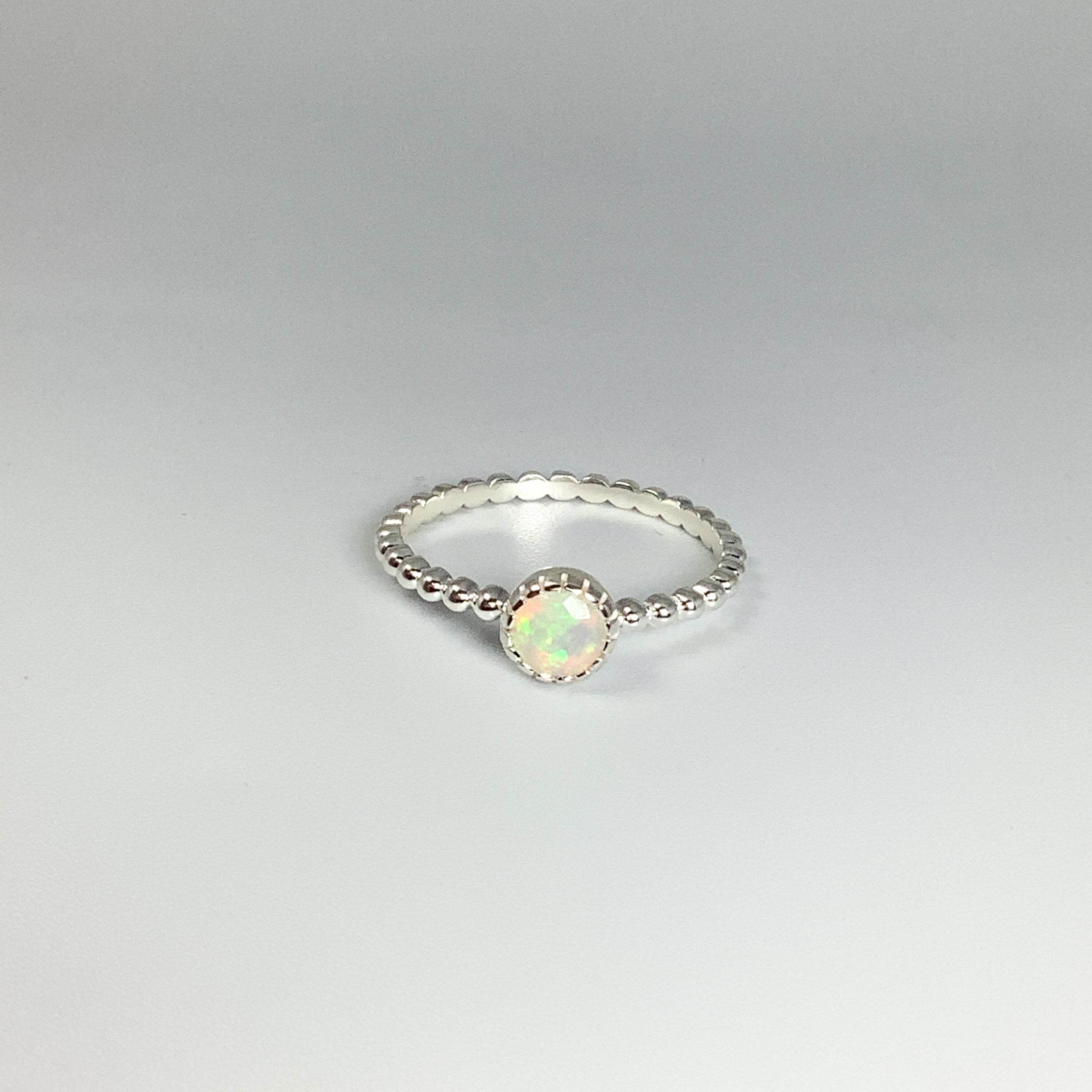 Faceted Ethiopian Fire Opal Ring - Rocks and Gems Canada