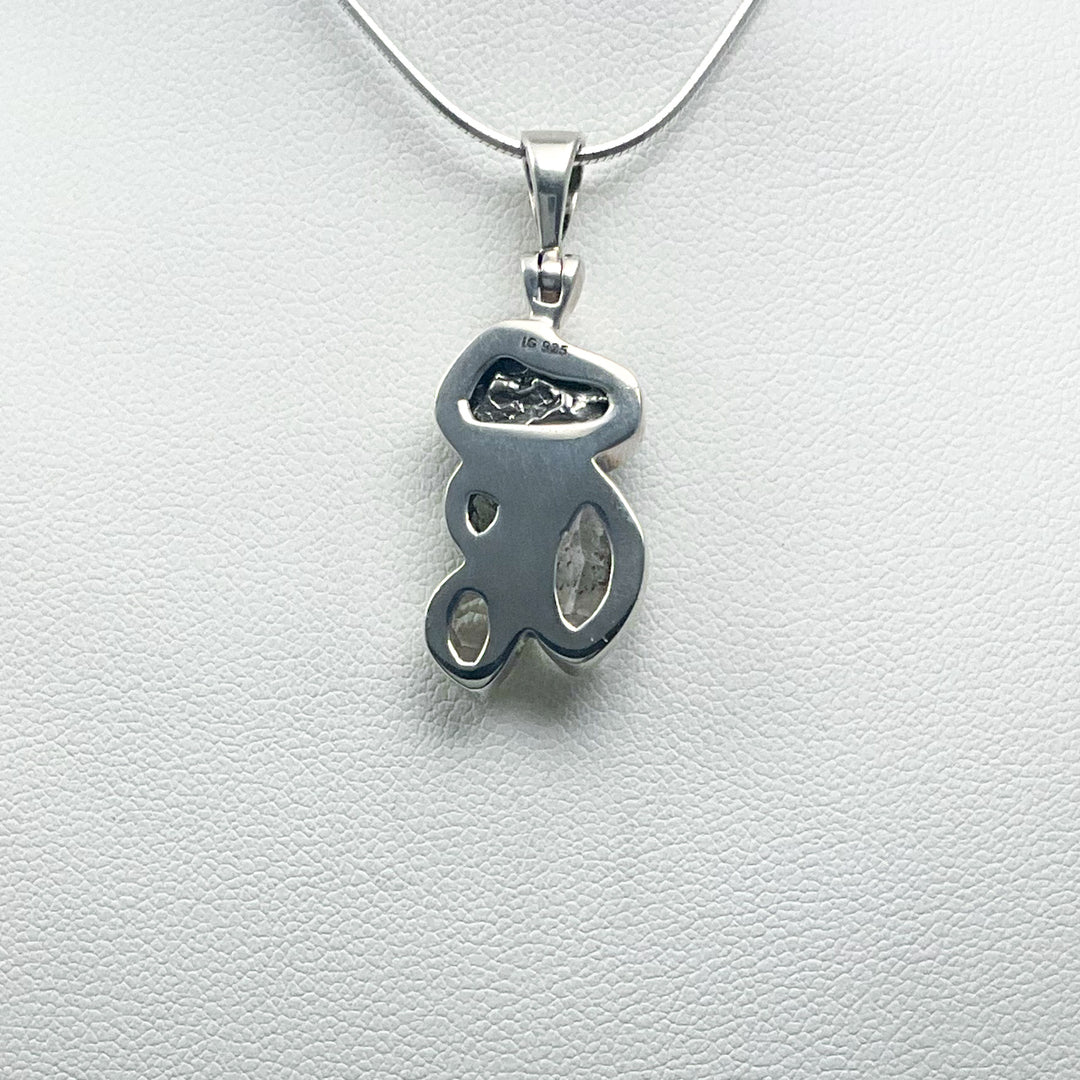 Campo Del Cielo Meteorite, Herkimer Diamond and Moldavite Pendant
