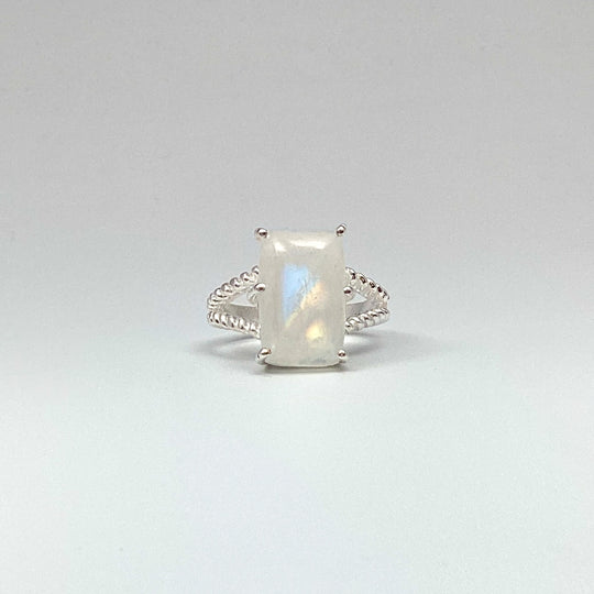 Rainbow Moonstone Ring - Rocks and Gems Canada