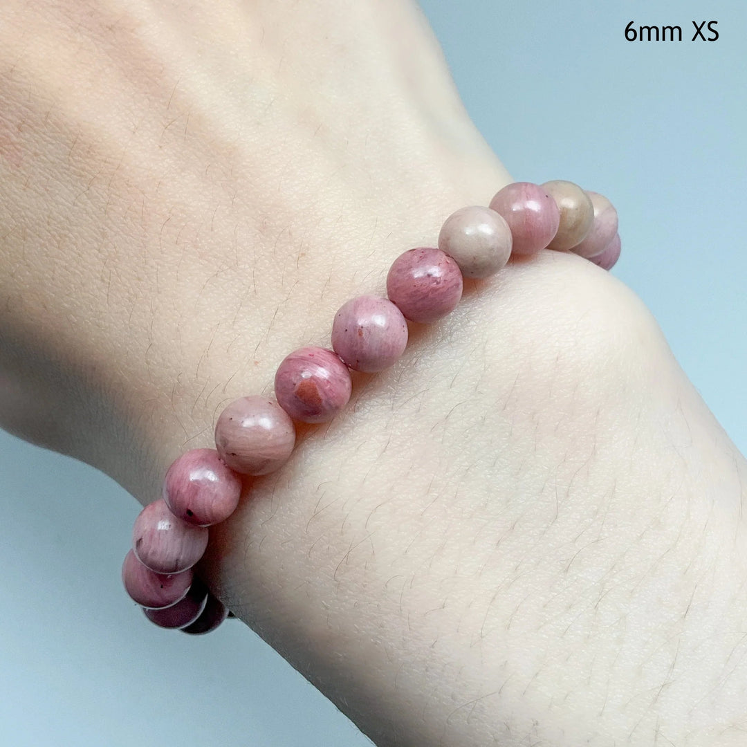 Pink Rhodonite Beaded Bracelet - Rocks and Gems Canada