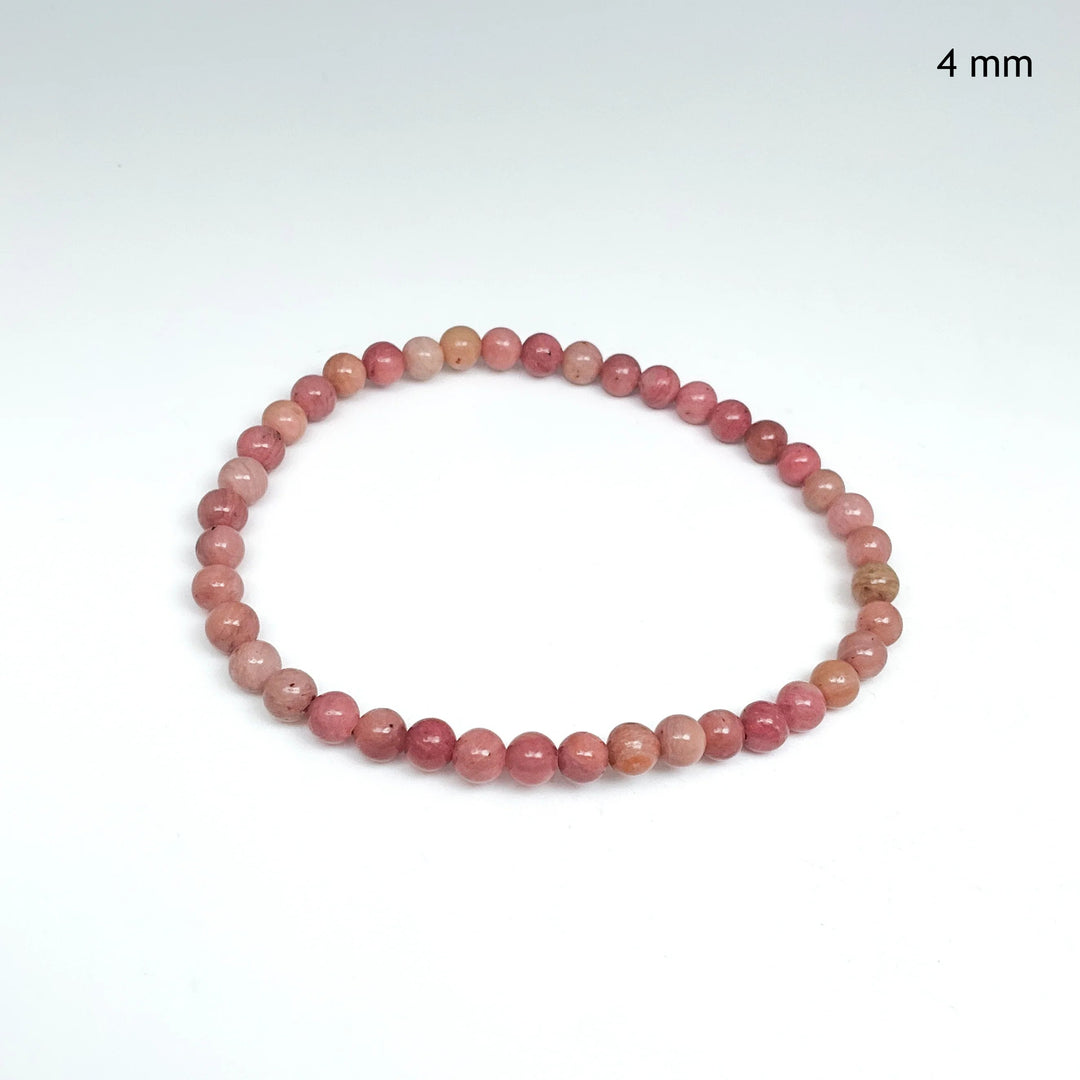 Pink Rhodonite Beaded Bracelet - Rocks and Gems Canada