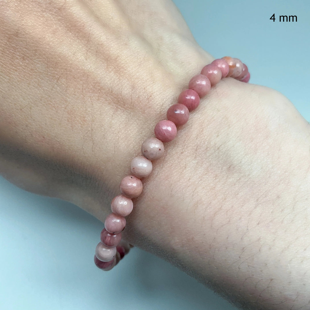 Pink Rhodonite Beaded Bracelet - Rocks and Gems Canada