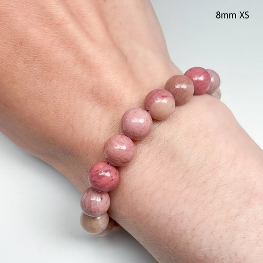 Pink Rhodonite Beaded Bracelet - Rocks and Gems Canada