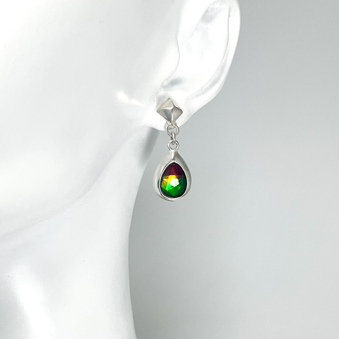 Alberta Ammolite Dangle Earrings - Rocks and Gems Canada