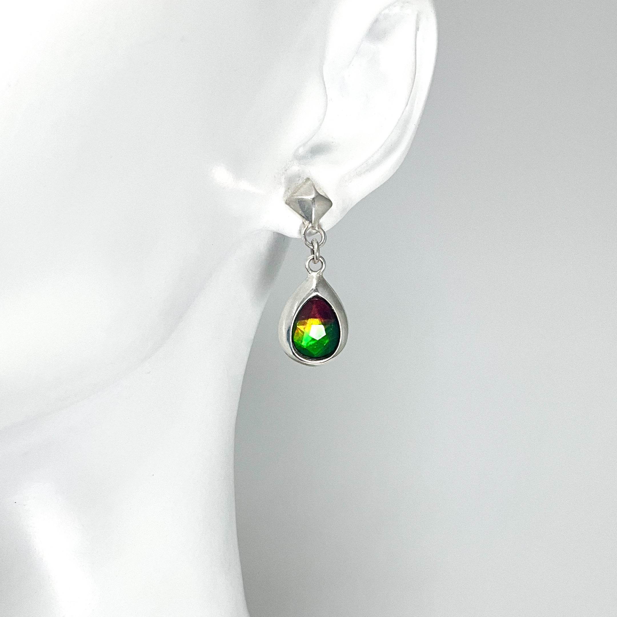 Alberta Ammolite Dangle Earrings - Rocks and Gems Canada