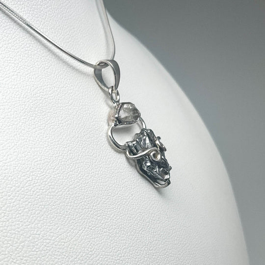 Herkimer Diamond and Campo Del Cielo Meteorite Pendant - Rocks and Gems Canada