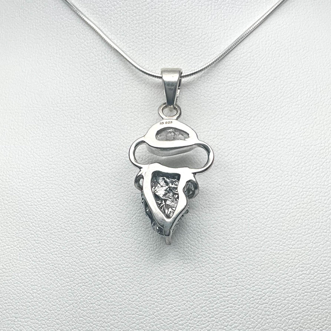 Herkimer Diamond and Campo Del Cielo Meteorite Pendant - Rocks and Gems Canada