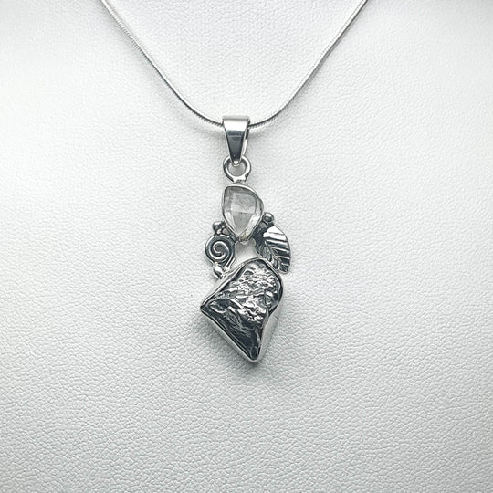 Campo Del Cielo Meteorite and Herkimer Diamond Pendant - Rocks and Gems Canada