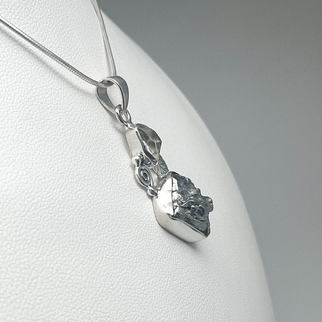 Campo Del Cielo Meteorite and Herkimer Diamond Pendant - Rocks and Gems Canada