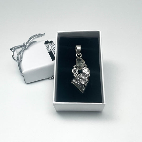 Campo Del Cielo Meteorite and Herkimer Diamond Pendant - Rocks and Gems Canada