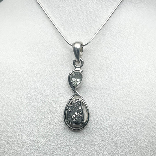Campo Del Cielo Meteorite and Green Amethyst Pendant - Rocks and Gems Canada