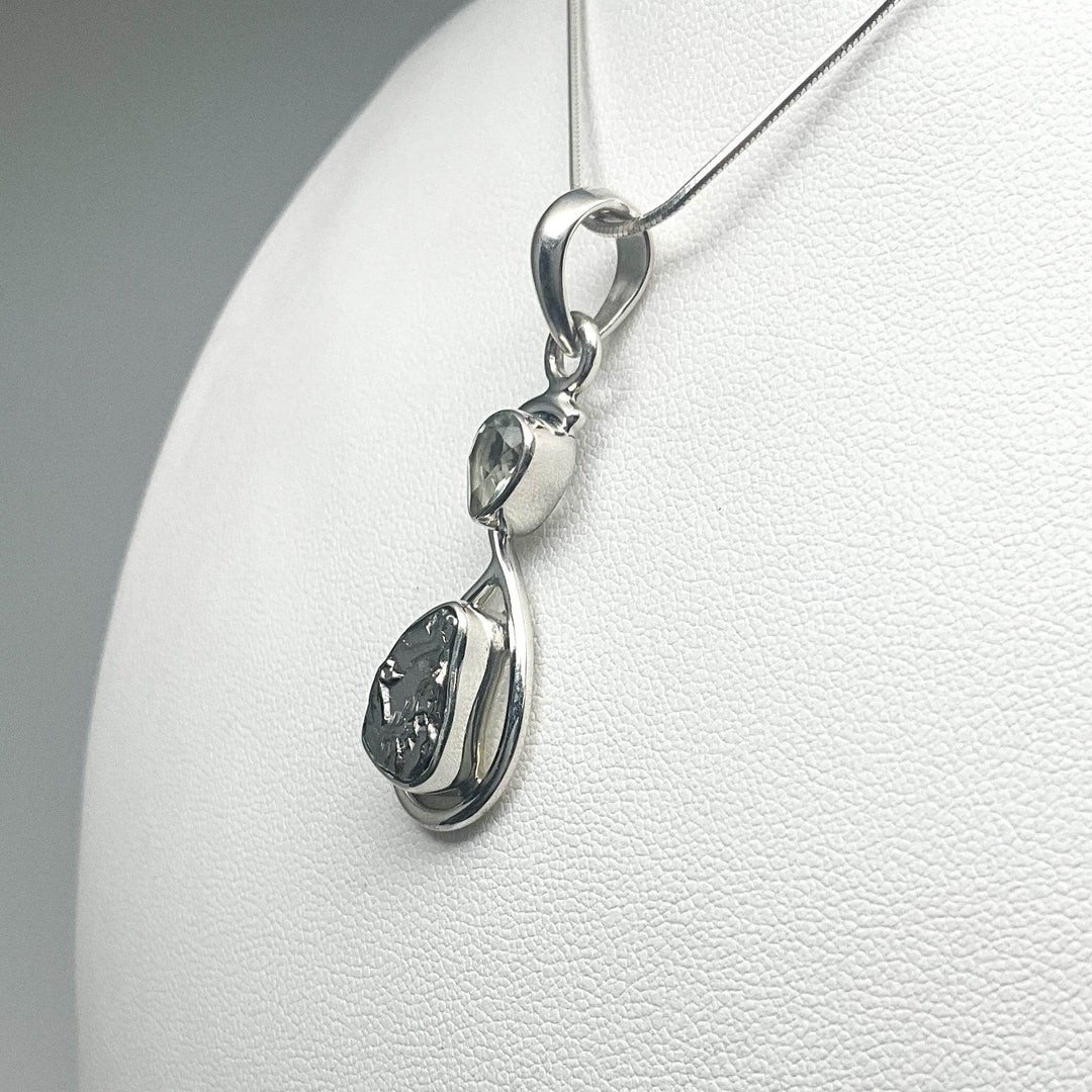 Campo Del Cielo Meteorite and Green Amethyst Pendant - Rocks and Gems Canada